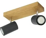 Trio Deckenspot 2-flammig schwarz / Eiche &brvbar; schwarz &brvbar; Ma&szlig;e (cm): B: 26...