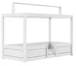 Lifetime Bett mit Konstruktion f&uuml;r Stoffdach &brvbar; wei&szlig; &brvbar; Ma&szlig;e (cm): B: 207 H: 161
