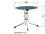 Sieger Klapptisch &brvbar; schwarz &brvbar; Ma&szlig;e (cm): H: 73 &Oslash;: 85.0