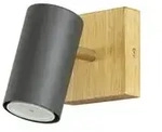 Trio Wand-/ Deckenspot schwarz / Eiche &brvbar; schwarz &brvbar; Ma&szlig;e (cm): B: 9 H: 16 T: