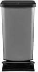 Rotho Treteimer PASO &brvbar; silber &brvbar; Kunststoff &brvbar; Ma&szlig;e (cm): B: 35 H: 68 T: 30.0