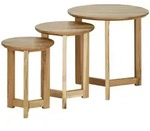Beistelltische 3er-Set &brvbar; holzfarben &brvbar; Ma&szlig;e (cm): H: 50 &Oslash;: 50.0