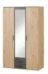 Kleiderschrank 3-t&uuml;rig &brvbar; holzfarben &brvbar; Ma&szlig;e (cm): B: 120 H: 196 T: 53.5