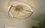 Trio LED-Deckenleuchte Nickel-matt geschwungen &brvbar; silber &brvbar; Ma&szlig;e (cm): H: 18 