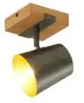 Trio Wand-/Deckenstrahler 1-flammig Nickel-antik &brvbar; holzfarben &brvbar; Ma&szlig;e (cm): B: