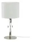 Trio Tischleuchte NIckel matt mit Stoffschirm &brvbar; silber &brvbar; Ma&szlig;e (cm): H: 62 &Oslash;: