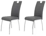 Polsterstuhl 2er-Set mit Griff &brvbar; grau &brvbar; Ma&szlig;e (cm): B: 64 H: 100