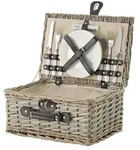 Picknickkorb &brvbar; braun &brvbar; Weide,Metall,Kunststoff &brvbar; Ma&szlig;e (cm): B: 38 H: 18 T: 28.0