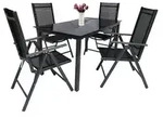 Gartenm&ouml;bel 5er-Set &brvbar; schwarz &brvbar; Ma&szlig;e (cm): B: 140 H: 73