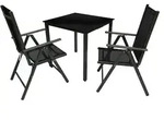 Gartenm&ouml;bel 3er-Set &brvbar; schwarz &brvbar; Ma&szlig;e (cm): B: 80 H: 73