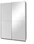 Schwebet&uuml;renschrank Queen &brvbar; wei&szlig; &brvbar; Ma&szlig;e (cm): B: 135 H: 198 T: 65.0