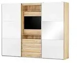 Schwebet&uuml;renschrank Magicglas &brvbar; wei&szlig; &brvbar; Ma&szlig;e (cm): B: 300 H: 236 T: 65.0
