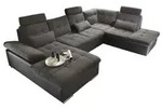 Wohnlandschaft Jakarta &brvbar; schwarz &brvbar; Ma&szlig;e (cm): B: 323 H: 107 T: 218.0