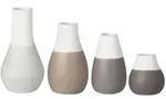 r&auml;der Set aus 4 Mini Pastelvasen Grau
