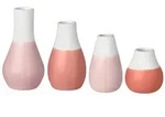 r&auml;der Set aus 4 Mini Pastellvasen Rott&ouml;ne