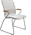 Houe CLICK Dining Chair gro&szlig;e R&uuml;ckenlehne mit Bambusarmlehnen Muted White