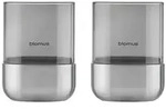 Blomus Windlicht Set 2 St&uuml;ck -CALMA- Edelstahl matt, Glas Smoke Gr&ouml;&szlig;e XS...