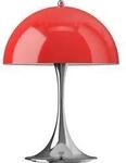 Louis Poulsen Panthella 250 Tischleuchte Portable V3 Chrome Opal Red