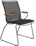 Houe CLICK Dining Chair gro&szlig;e R&uuml;ckenlehne mit Bambusarmlehnen Black