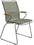 Houe CLICK Dining Chair gro&szlig;e R&uuml;ckenlehne mit Bambusarmlehnen Olivegr&uuml;n