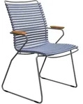 Houe CLICK Dining Chair gro&szlig;e R&uuml;ckenlehne mit Bambusarmlehnen Pigeon Blue