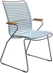 Houe CLICK Dining Chair gro&szlig;e R&uuml;ckenlehne mit Bambusarmlehnen Dusty light blue
