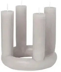 Broste Copenhagen Lucille Skulptur-Kerze Rainy Day Grey