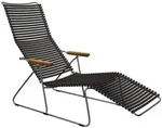 Houe CLICK Sunlounger mit Bambusarmlehnen Black