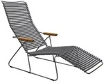 Houe CLICK Sunlounger mit Bambusarmlehnen Dark grey