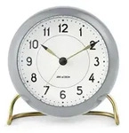 Arne Jacobsen Station Tischuhr &Oslash;11 cm grau/weiss