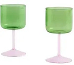 Hay Tint Weinglas 2er Set 25 cl Green and pink