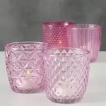 Boltze Windlicht Marilu 4er Set, &Oslash; 7,5 cm, H&ouml;he 7,5 cm, pink