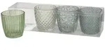 Boltze Windlicht Marilu 4er Set, &Oslash; 7,5 cm, H&ouml;he 7,5 cm, gr&uuml;n