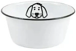 IB Laursen Fressnapf f&uuml;r Hunde Emaille, &Oslash;17 x H8 cm, weiss, klein