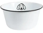 IB Laursen Fressnapf f&uuml;r Hunde Emaille, &Oslash;22 x H11 cm, weiss, gro&szlig;