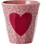 RICE Melamin Becher Herz, rot