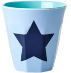 RICE Melamin Becher Star, &Oslash;9 x 9cm, blau