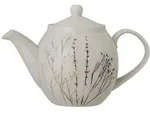 Bloomingville Teekanne Bea aus Steingut, 1200 ml, &Oslash; 13,5 cm, H&ouml;he 17 cm, natur