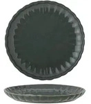 Bloomingville Latina Dessert-Teller, Steingut, &Oslash; 20xH2 cm, dunkelgr&uuml;n