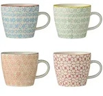 Bloomingville Carla Becher mit Henkel 4er Set, &Oslash; 9,5xH8 cm, 4 verschiedene...