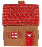 IB Laursen Keramikhaus Lichthaus Stillenat rotes Dach klein, 11 x 8 x 14.5 cm