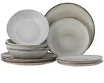 Bloomingville Sandrine Geschirrset aus Steingut, 4x3 Teile, natur