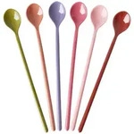 RICE Melamin Latte L&ouml;ffel 6er-Set - Solid Colors, L 19 cm B 2,5 cm