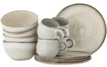 Bloomingville Sandrine Fr&uuml;hst&uuml;ck Set, Geschirr-Set, 12 teilig, beige