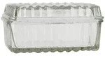 IB Laursen Butterbox mit Rillen aus Glas, 11.5 x 8.5 x 5.5 cm