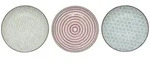Bloomingville Patrizia Teller, 3er, Steingut, &Oslash; 20 cm, 3 verschiedene Farben