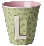 RICE Buchstaben-Becher mit Blumen Medium, L