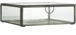 IB Laursen Quadratische Glasbox mit Deckel, 21,5 x 21,5 x 7,3 cm, schwarz