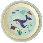 RICE Melamin Kinderteller Ocean Print, Blau, &Oslash; 22 cm, H&ouml;he 2 cm