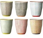 Bloomingville Carla Becher, Steingut 6er, &Oslash; 8,5xH9,5 cm, 6 verschiedene Farben